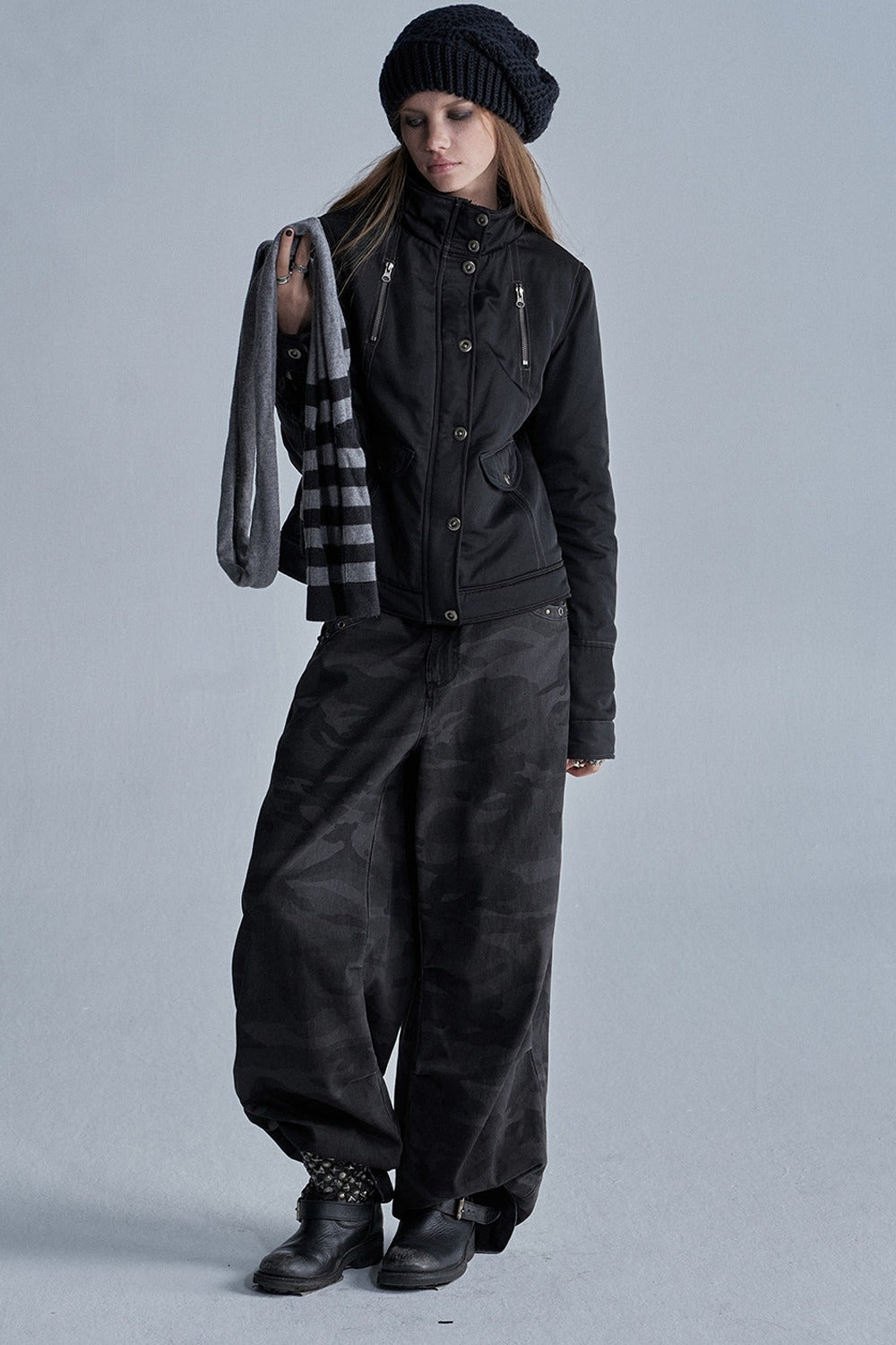 Zipper Quilted Nylon Jacket