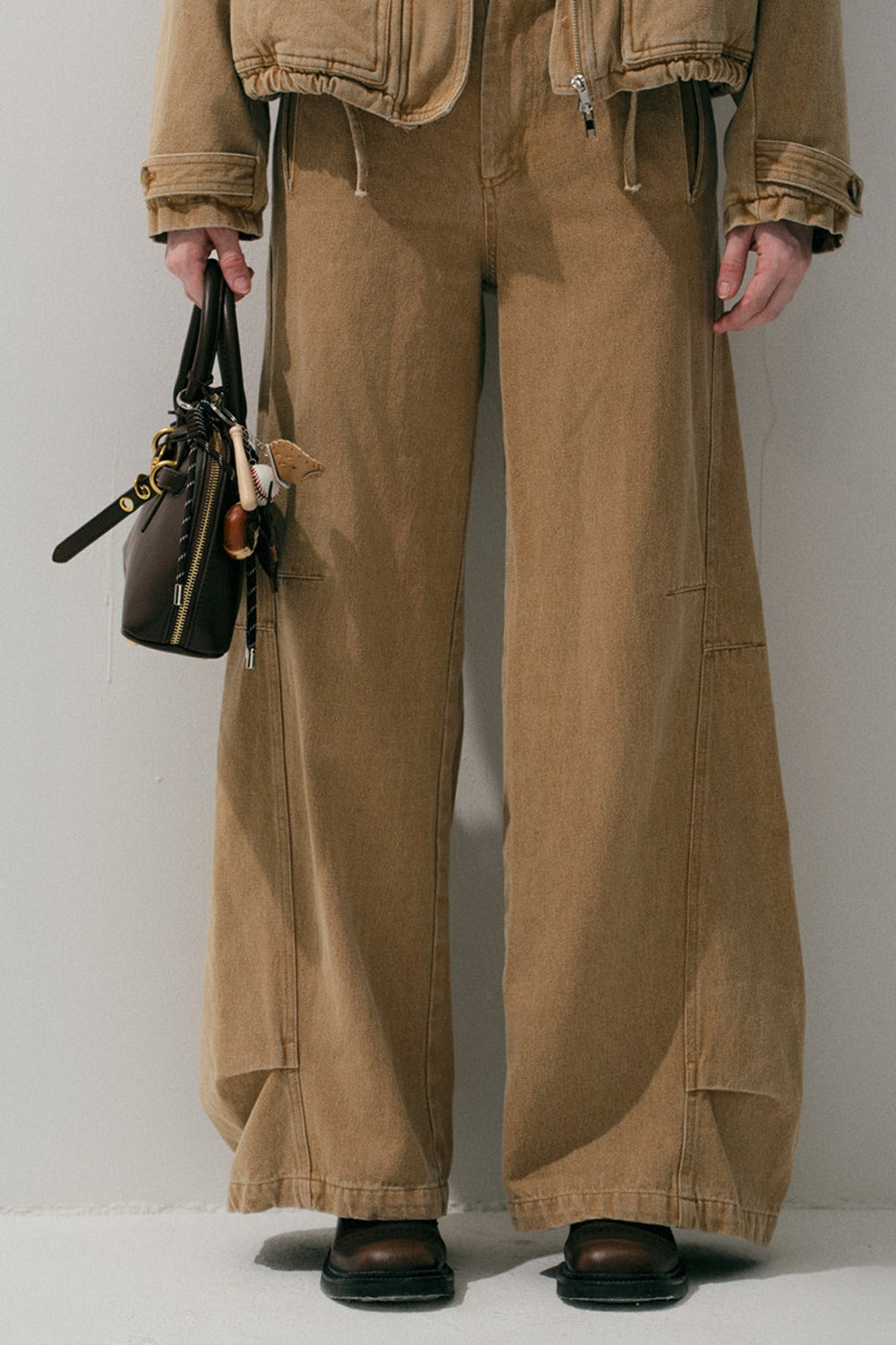 Khaki Straight-Leg Cargo Pants