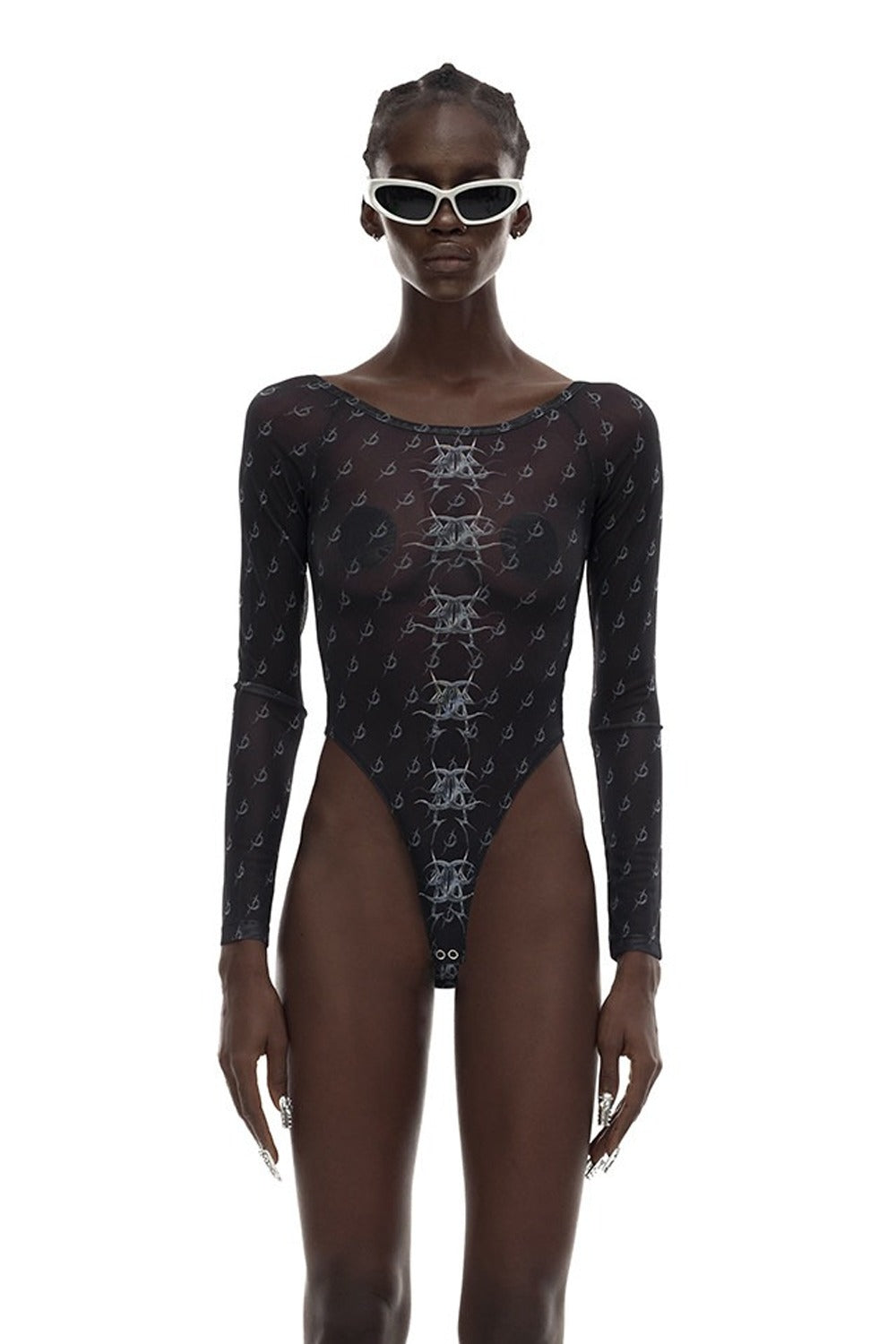 Y2K Punk See-Through Mesh Base Layer