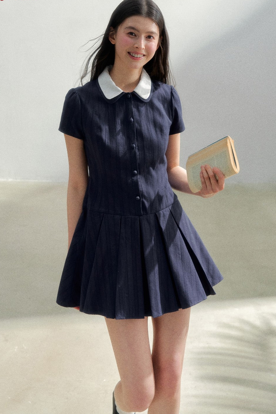 Retro Navy Shirt Dress