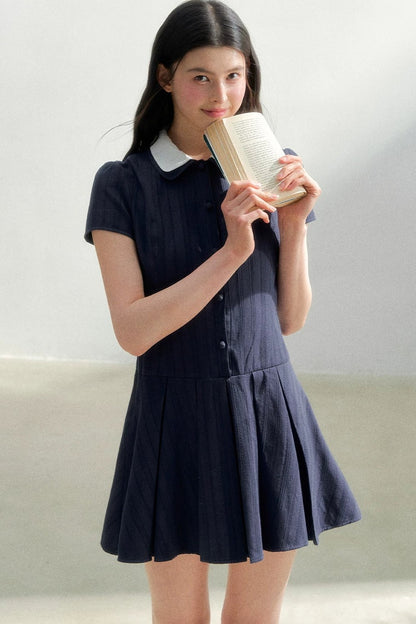 Retro Navy Shirt Dress