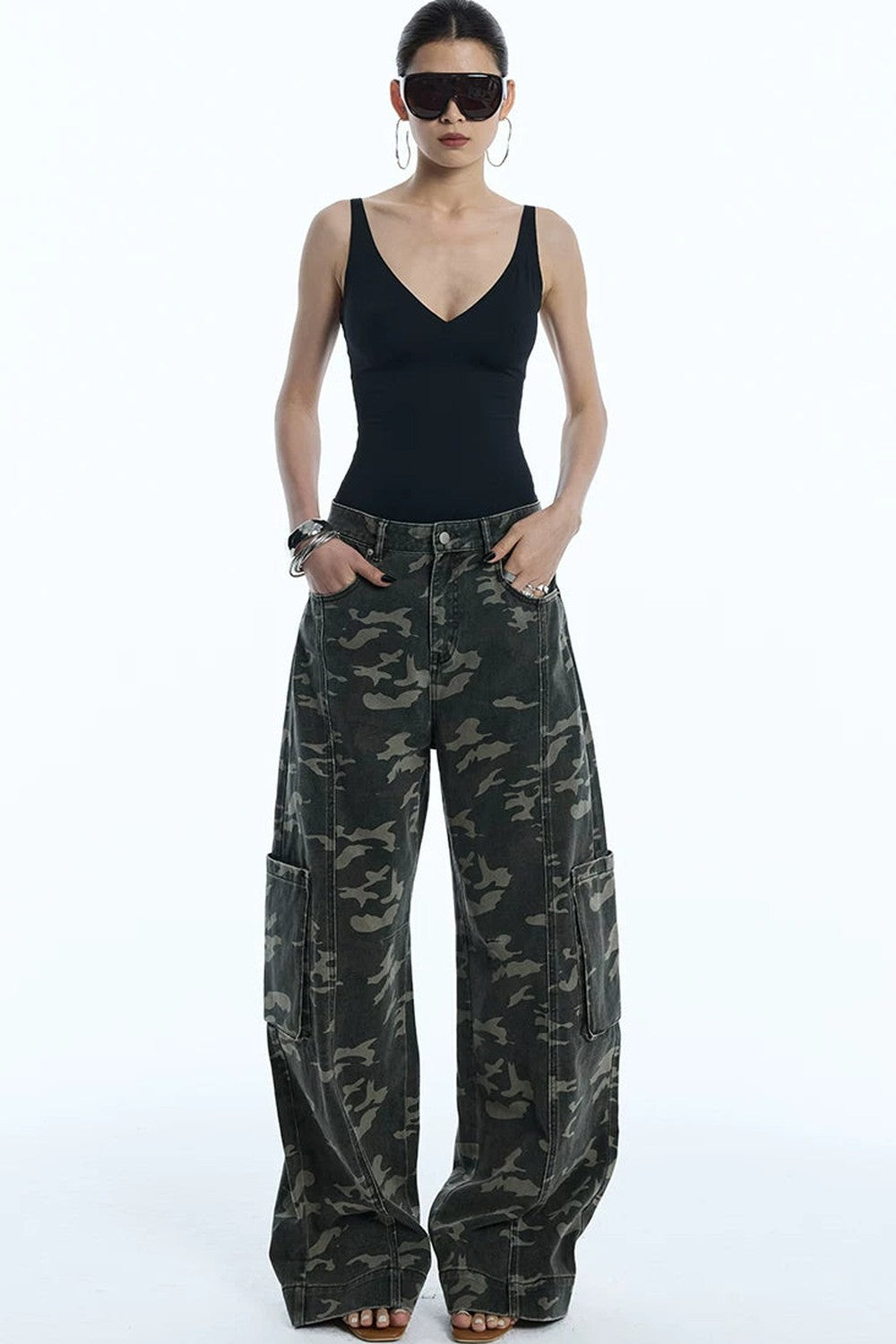 Pantaloni cargo scimitarra mimetici
