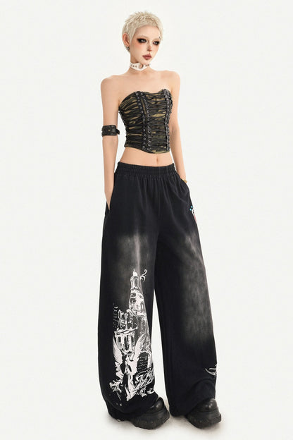 Camouflage Lace-Up Tube Top