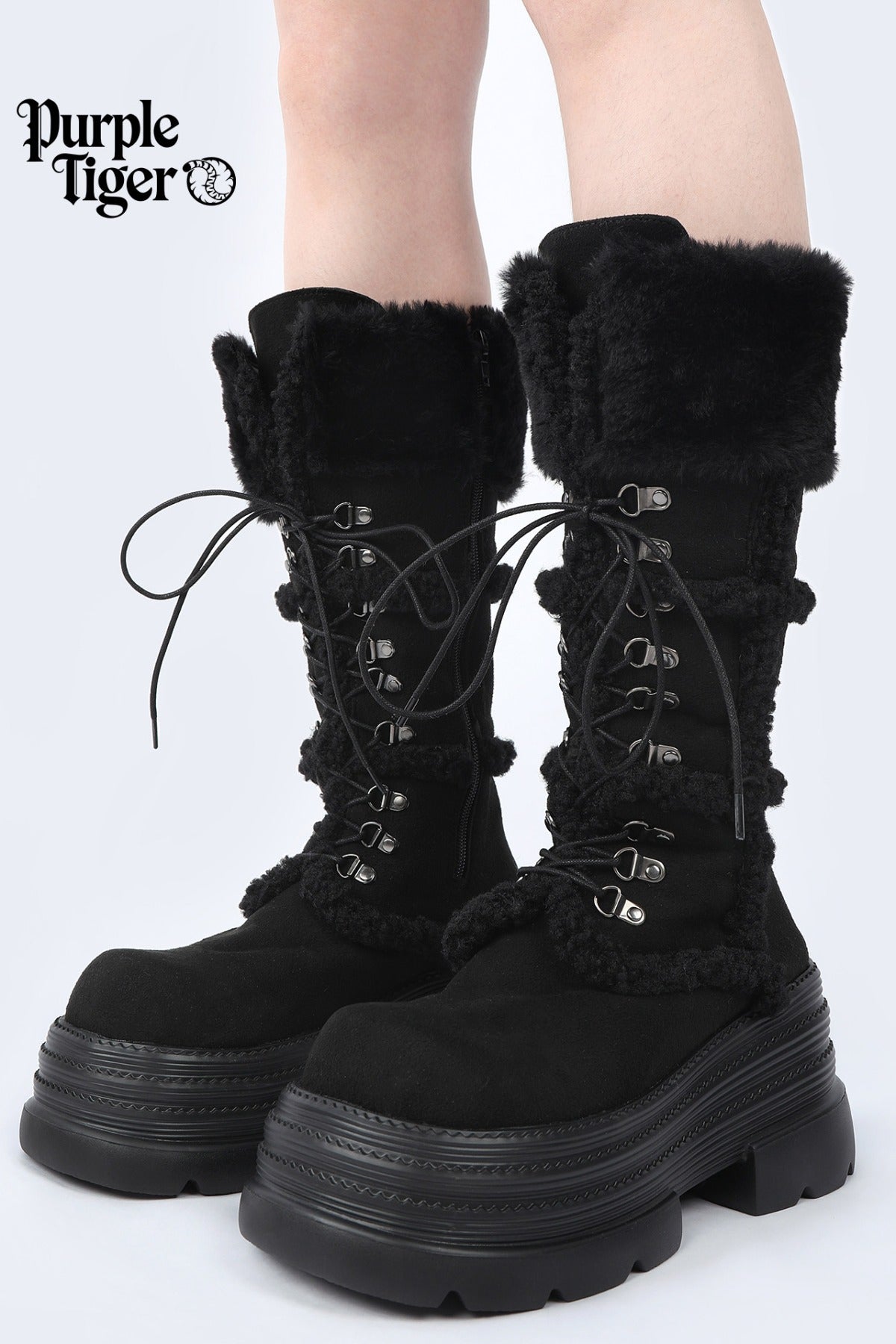 Furry Design Height-Increasing Thick Sole Martin Boots