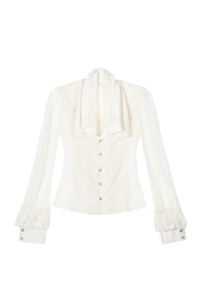 Layered Collar Chiffon Shirt