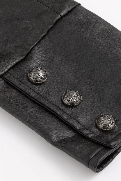 Detachable Cape Leather Jacket
