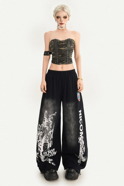 Camouflage Lace-Up Tube Top