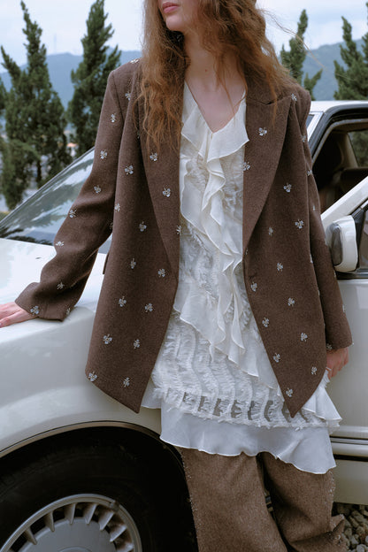 Beaded Woolen Blazer
