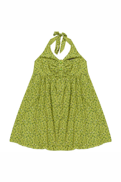 Green Floral Halter Top