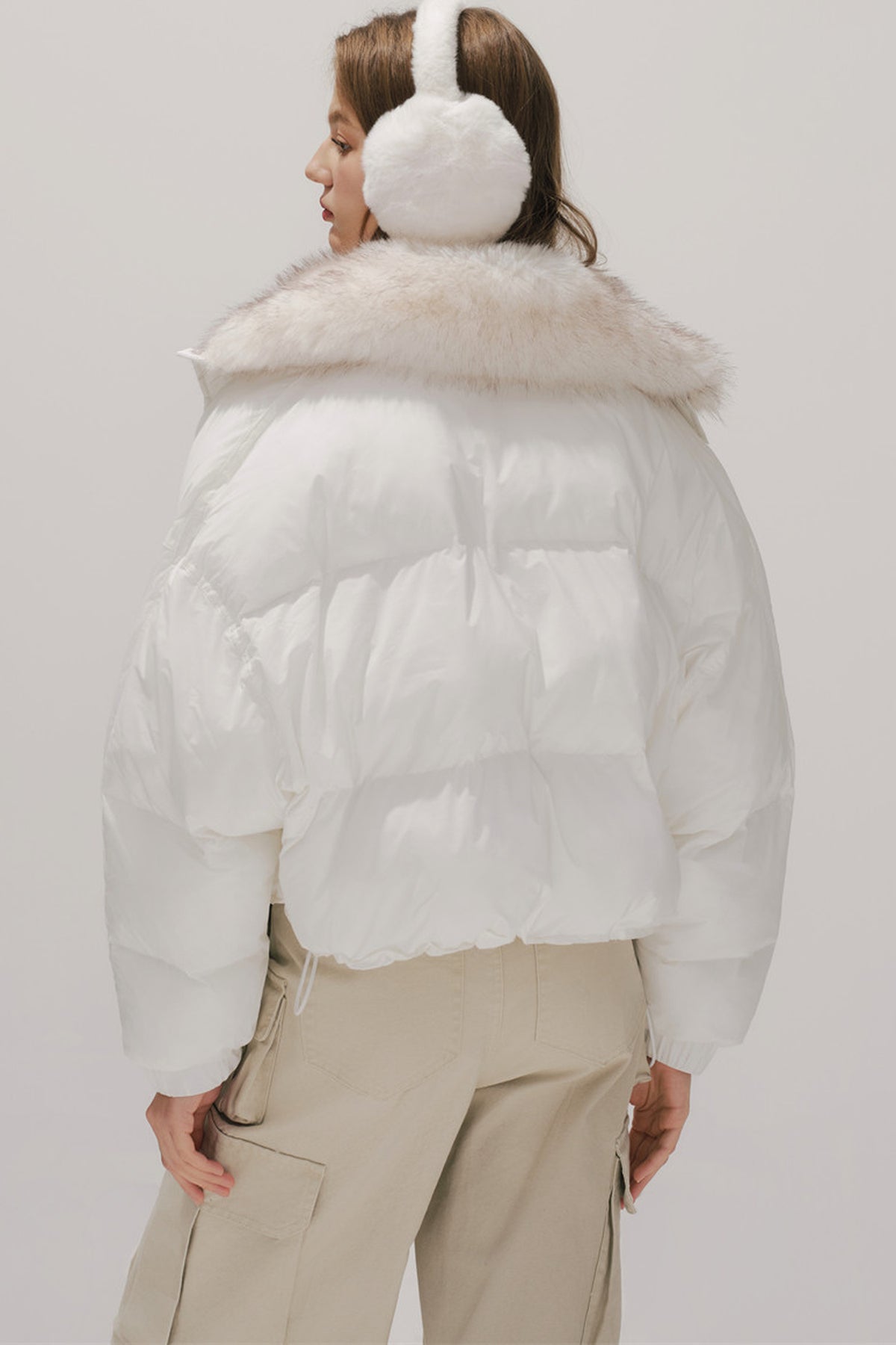 White Cotton Puffer Coat