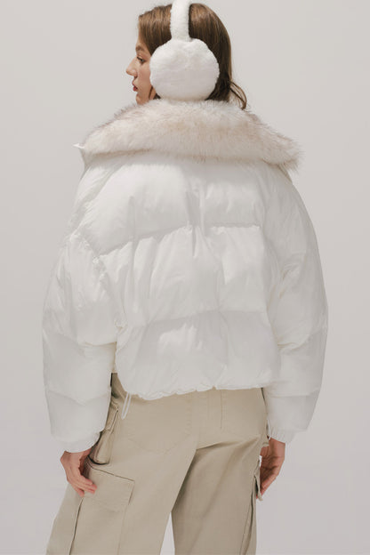 White Cotton Puffer Coat