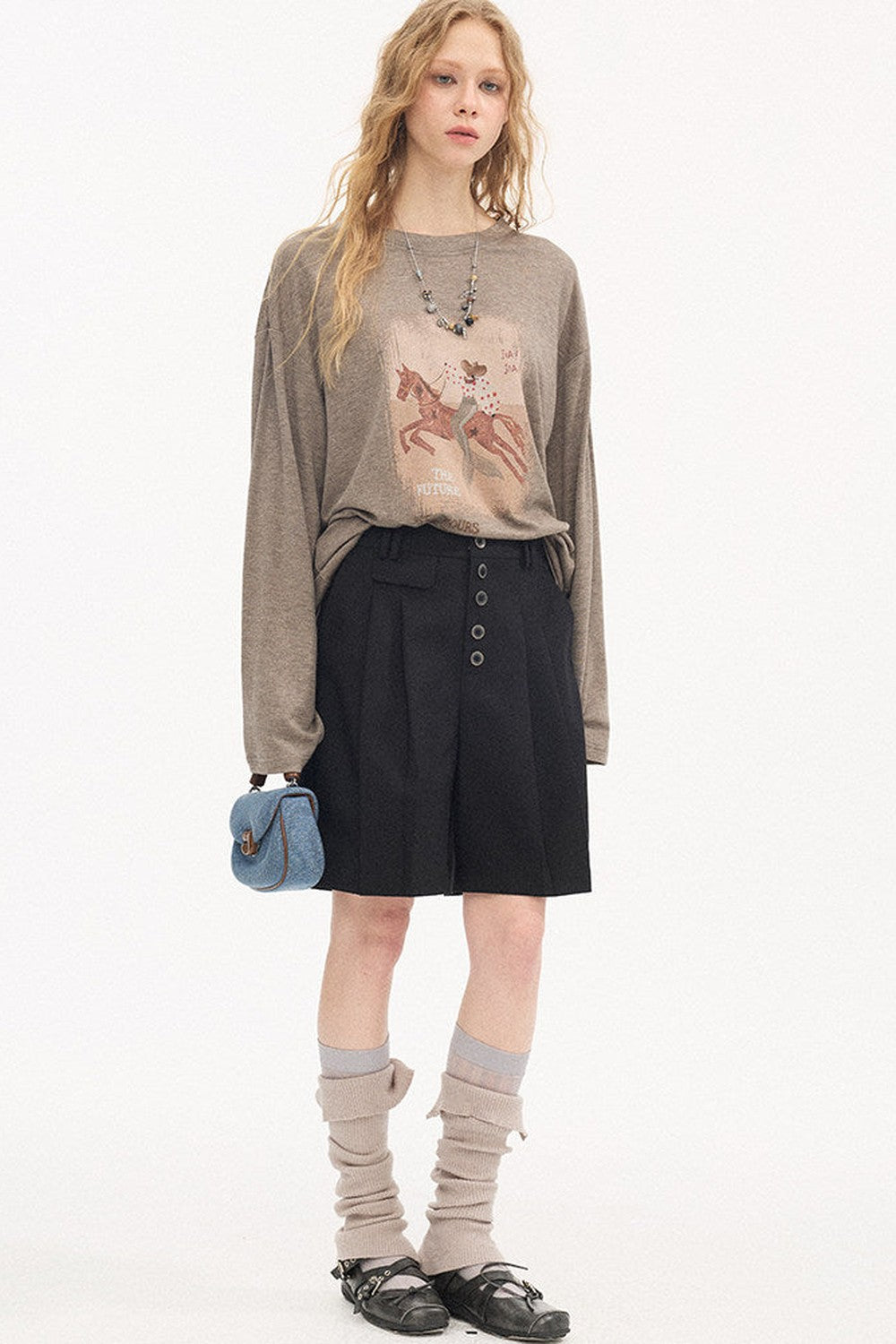 Pleated Gray Dress Shorts