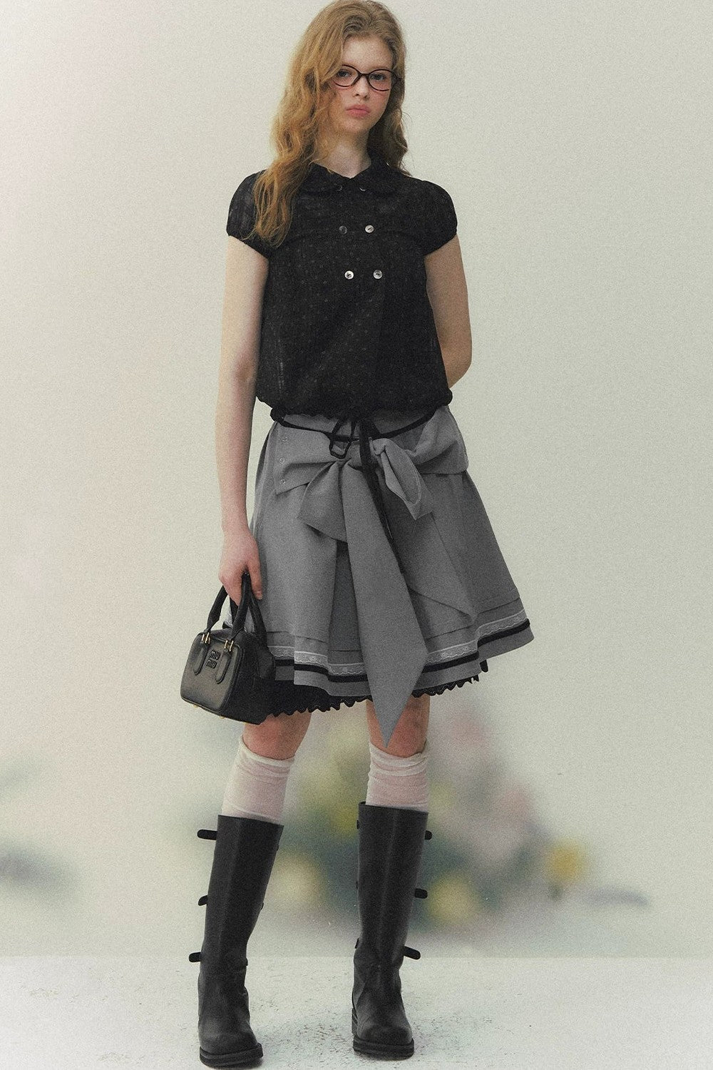 Bow Lace A-Line Skirt
