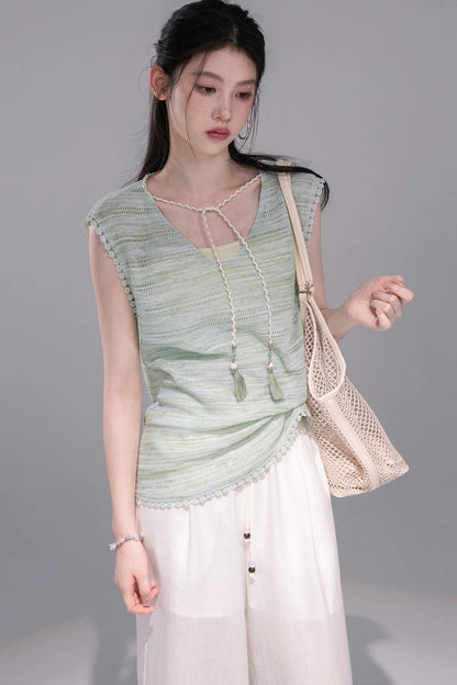 Ice Green Knit Tank Set