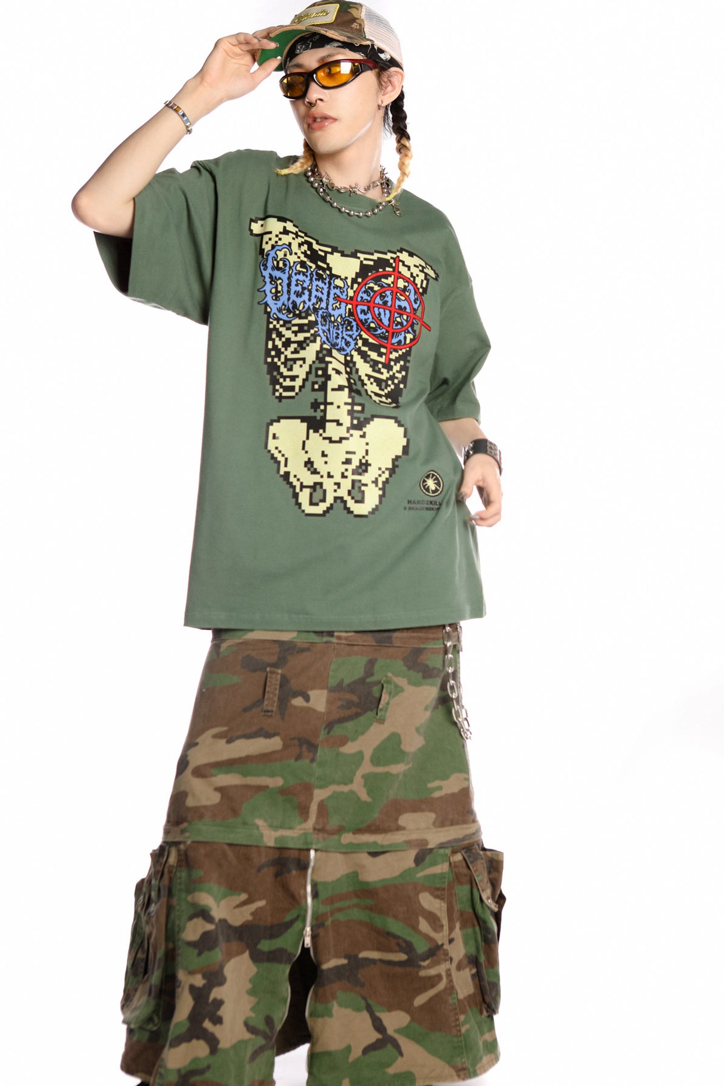 Skeleton Rock Hip-Hop Loose Blouse