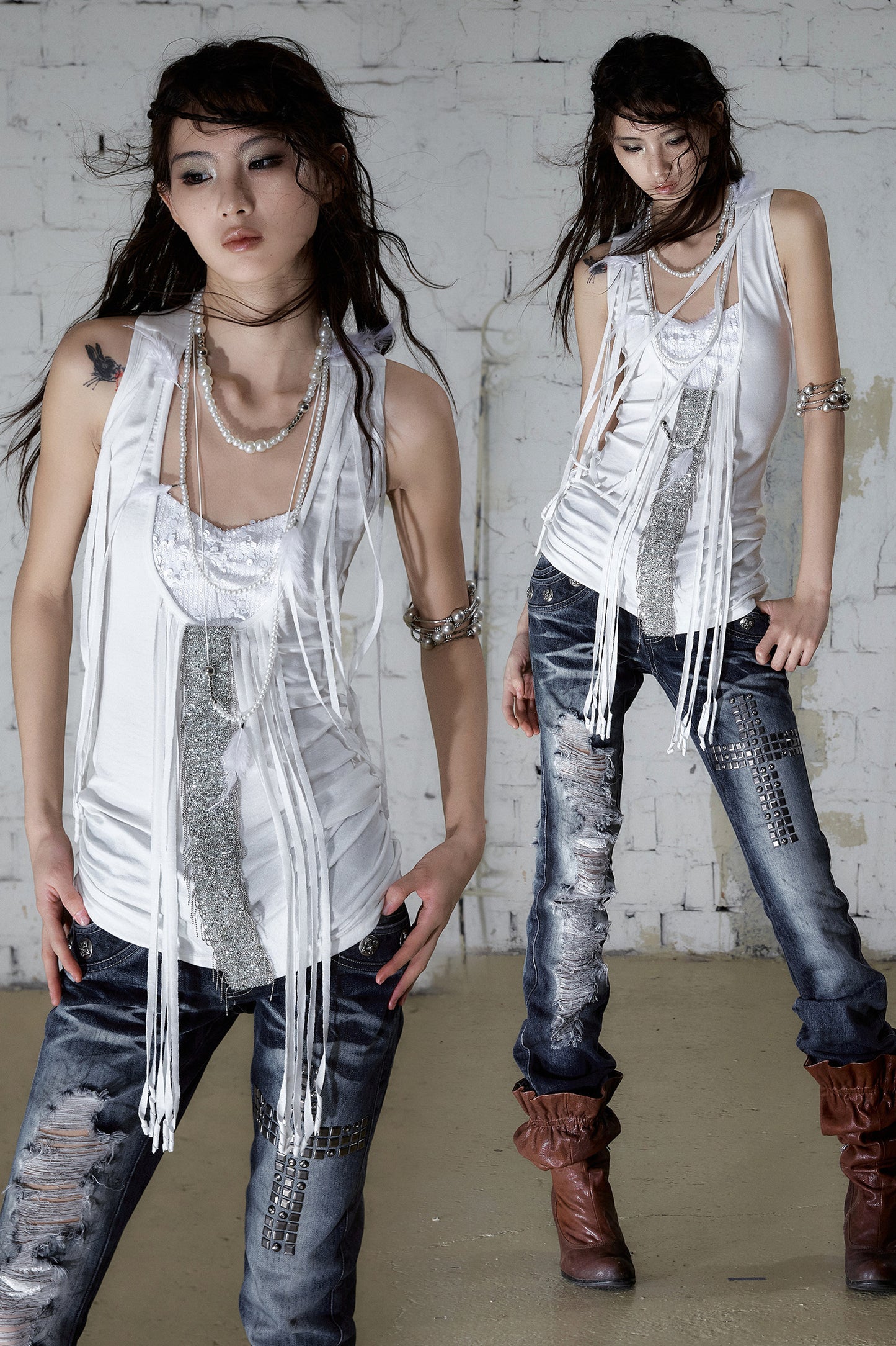 Sequin Rhinestone Halter Top