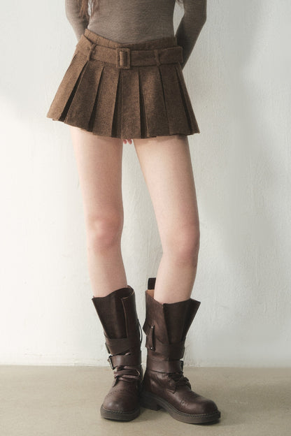 50% Merino Wool Pleated Skirt