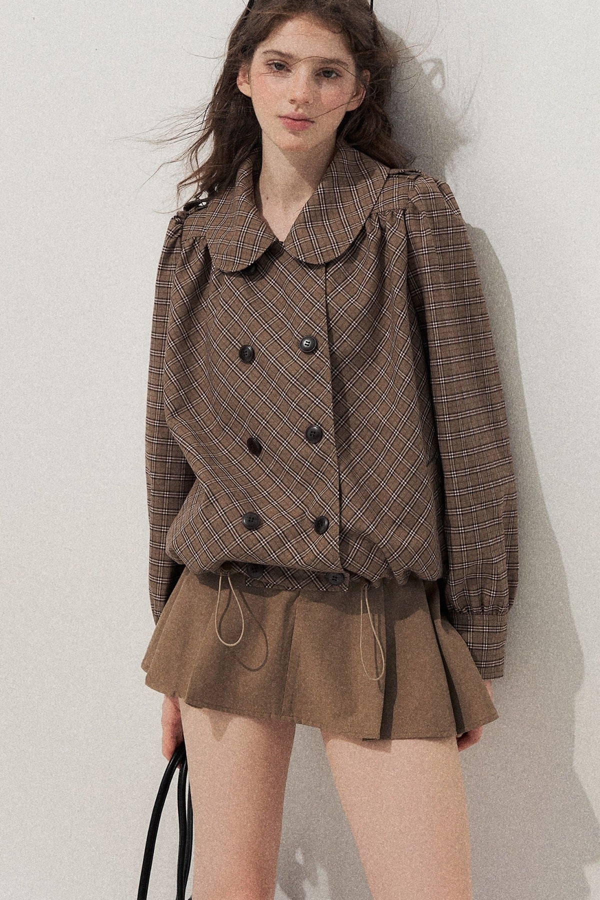 Polka Trench Coat and Skirt Set-Up