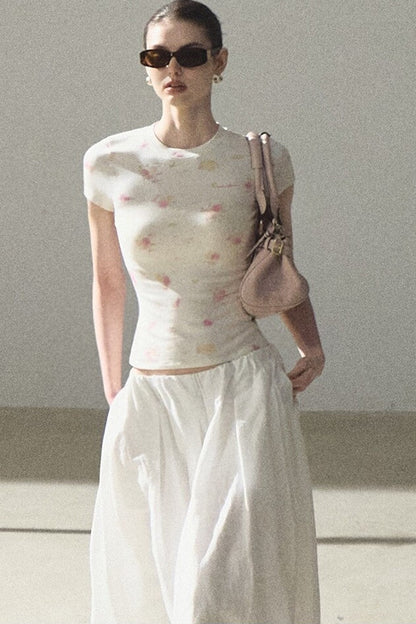 Lyocell Linen Texture A-Line Skirt