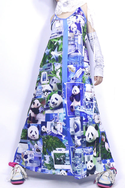 Panda Print Spaghetti Strap Dress