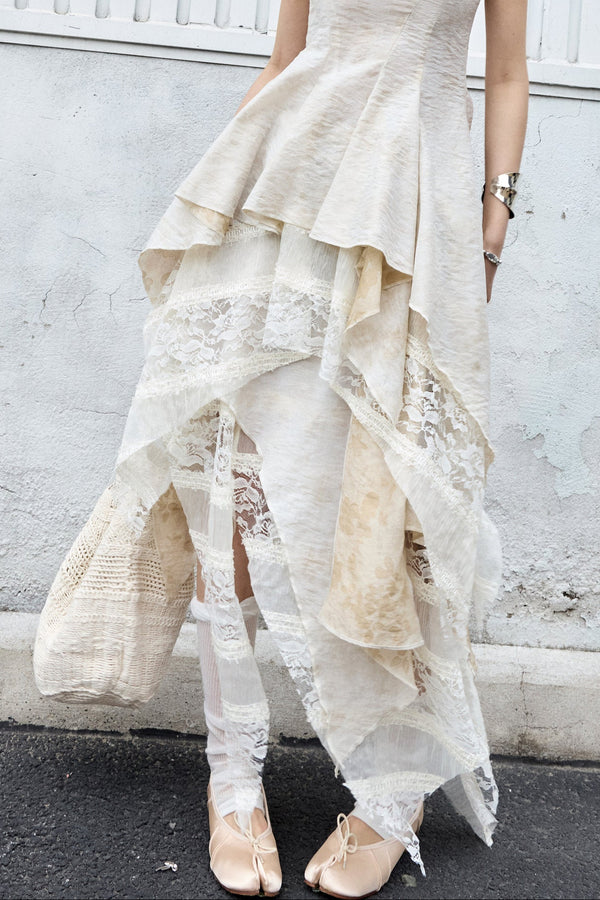Sculpture-Like Twisted Collar Two-Piece Set-Up