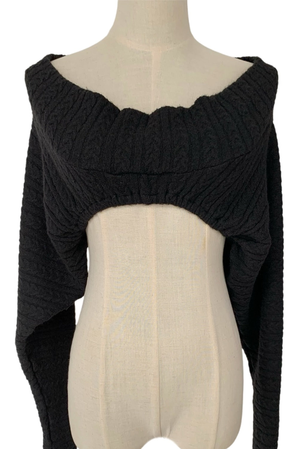 Set di coprispalle in maglia, top a fascia stile corsetto e giacca