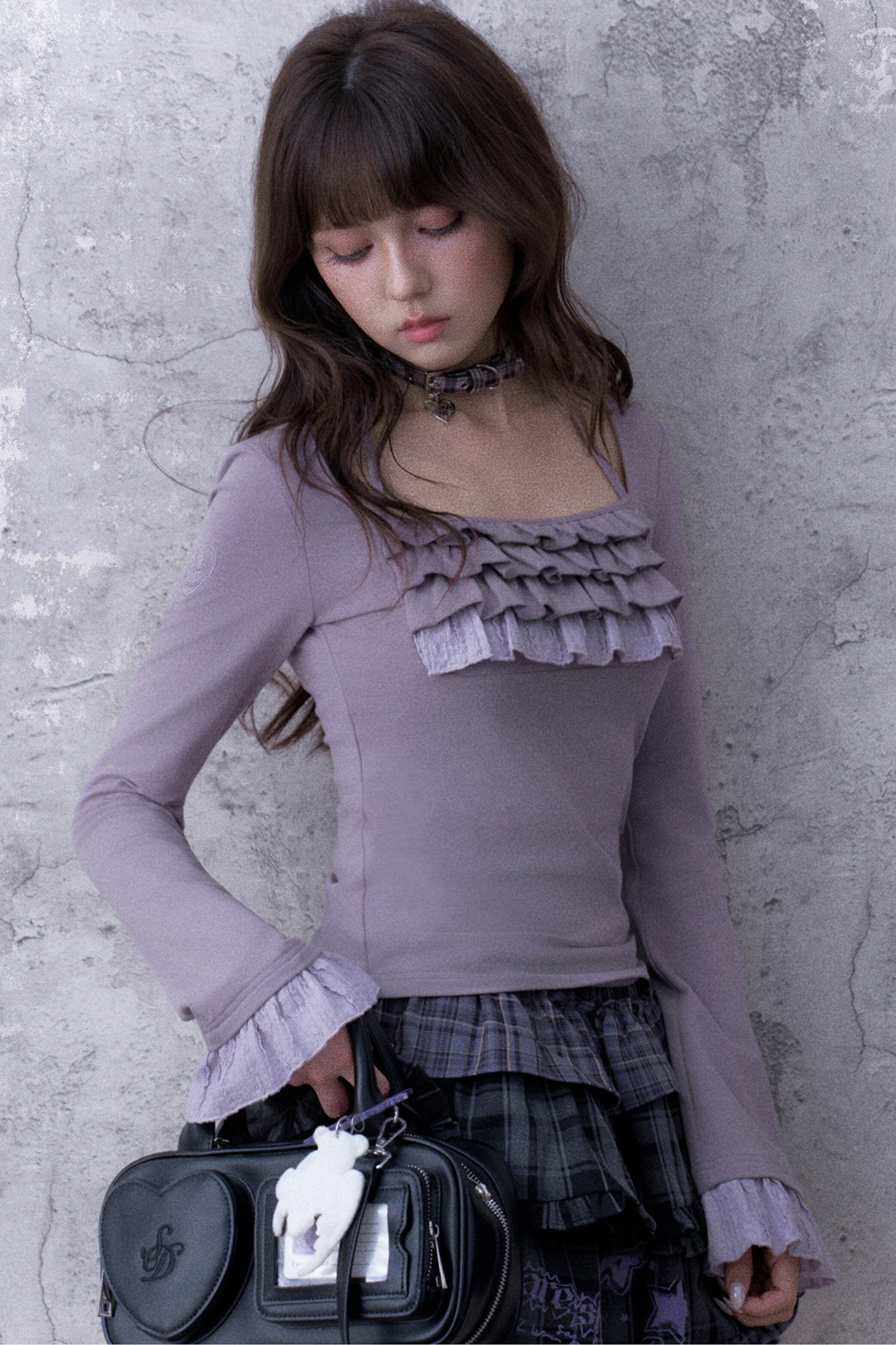 Light Purple Ruffled Top