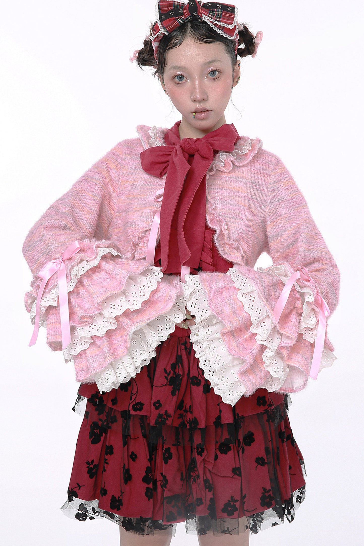 Pink Lolita Ruffle Knit Coat