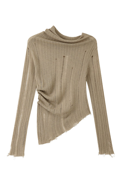Asymmetrical Cut-Out Knit Top