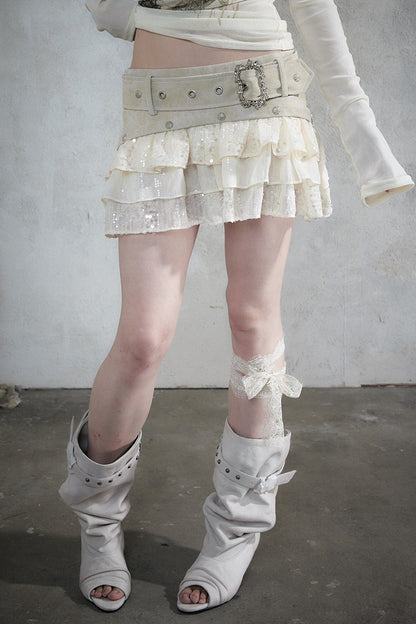 Retro Sequin Leopard Skirt