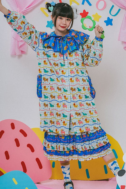 Original Printed Long Shirt Dress