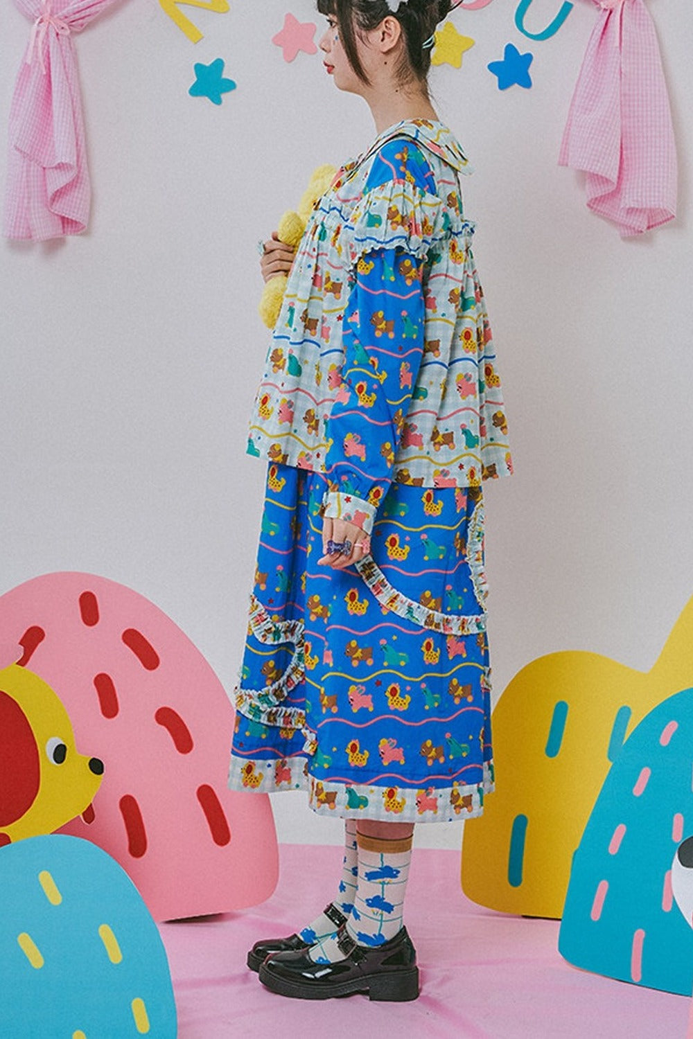 Japanese Style Floral Print Vest