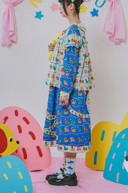 Japanese Style Floral Print Vest