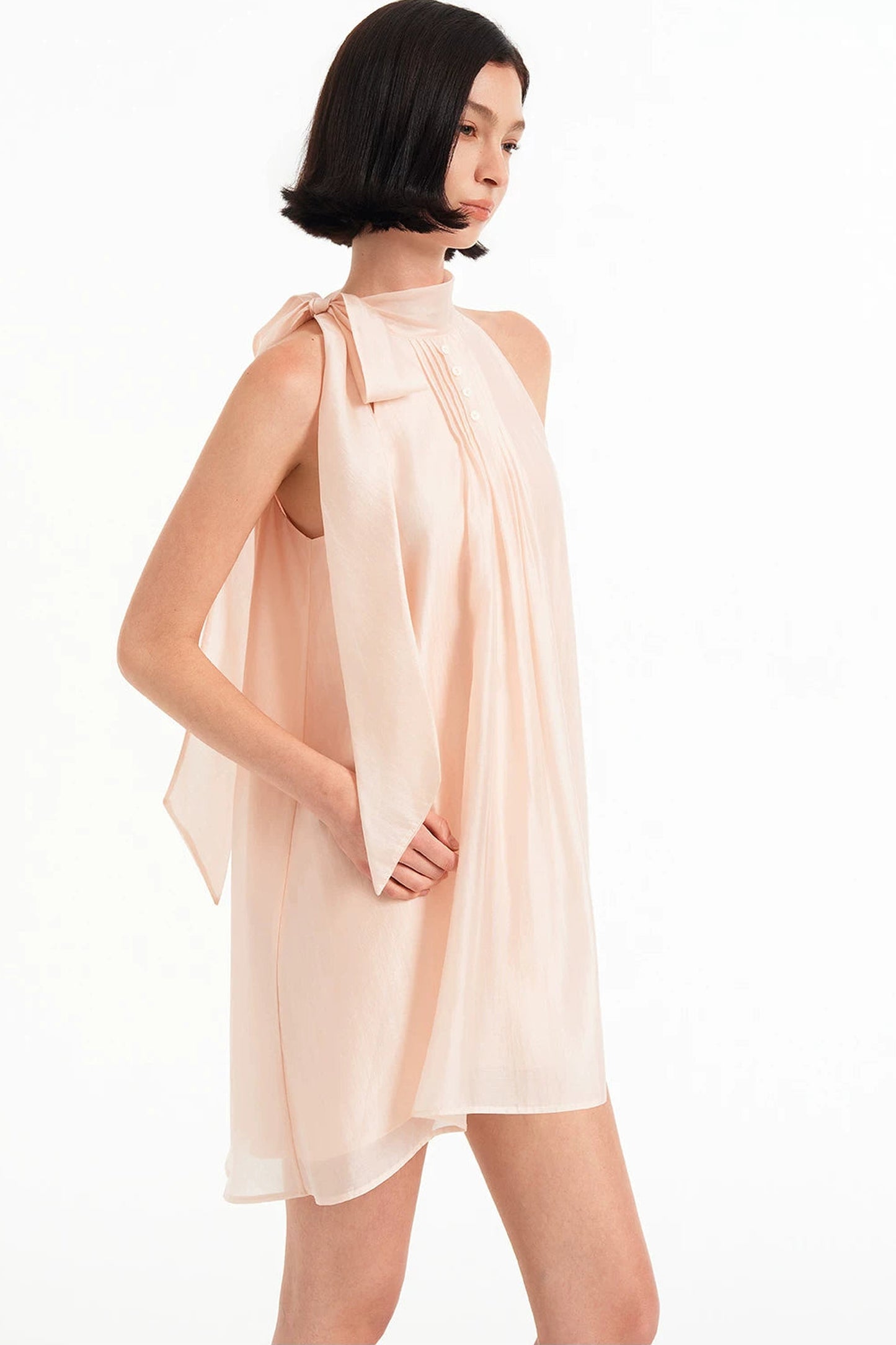 Tencel Halter Ribbon Dress