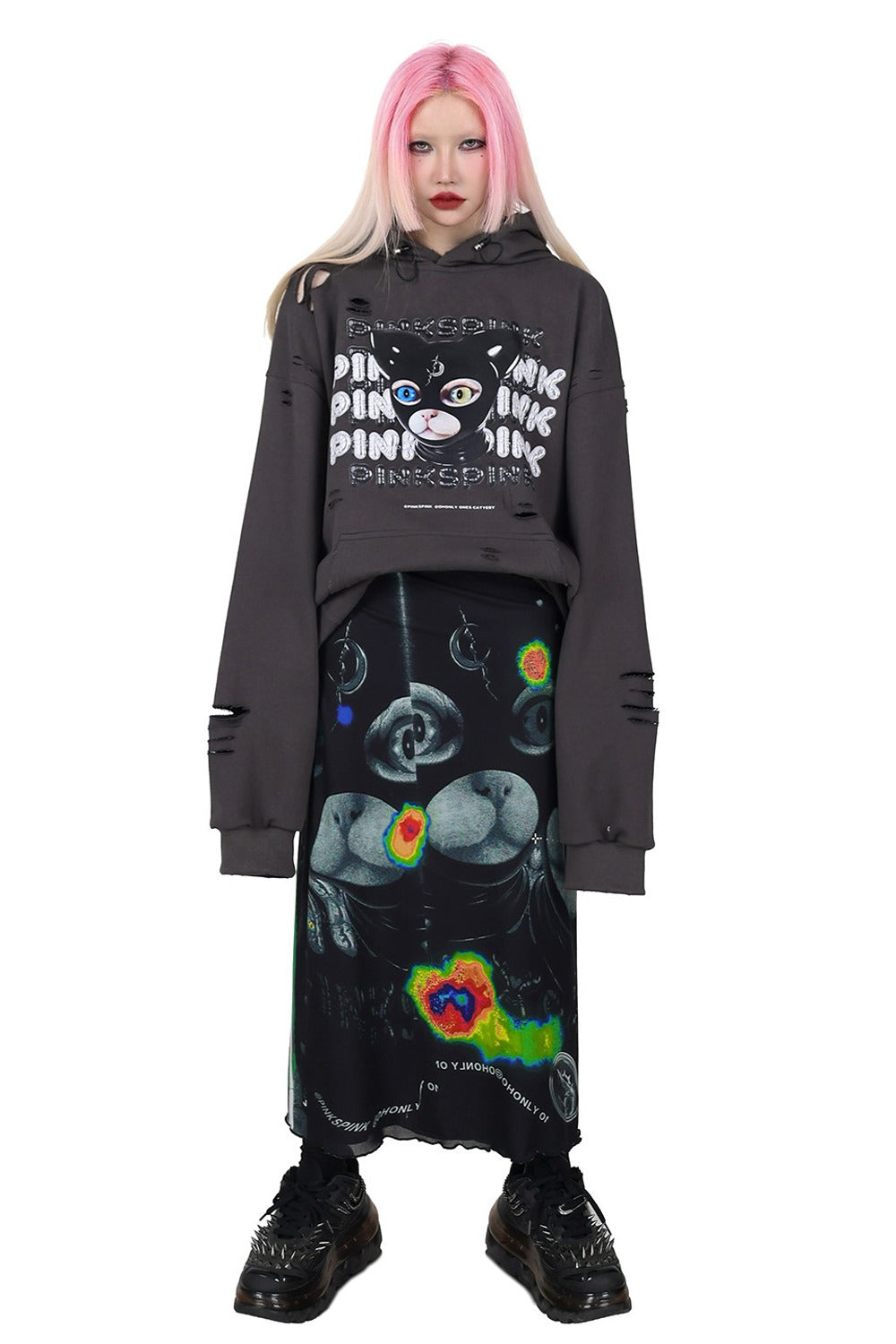 Cat Ear Ripped Hooded Hoodie