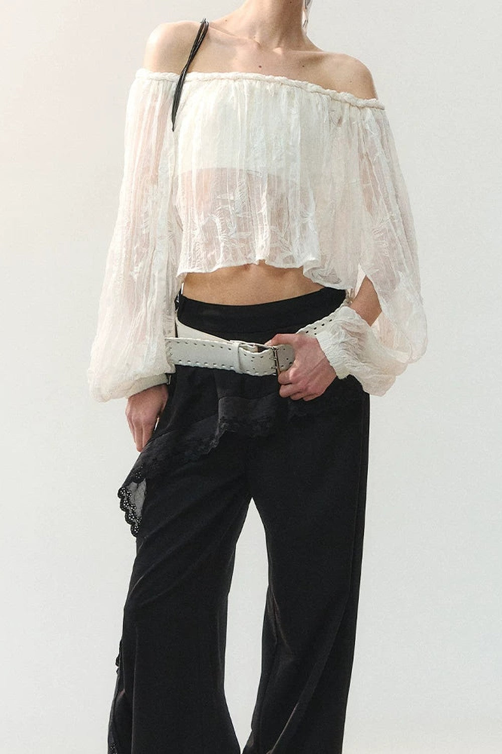 Cloud Weave Off-Shoulder Blouse