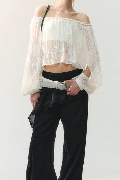 Cloud Weave Off-Shoulder Blouse