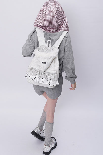 Furry Pleated Ballet Backpack