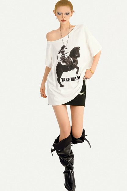 American Off-Shoulder Printed Top