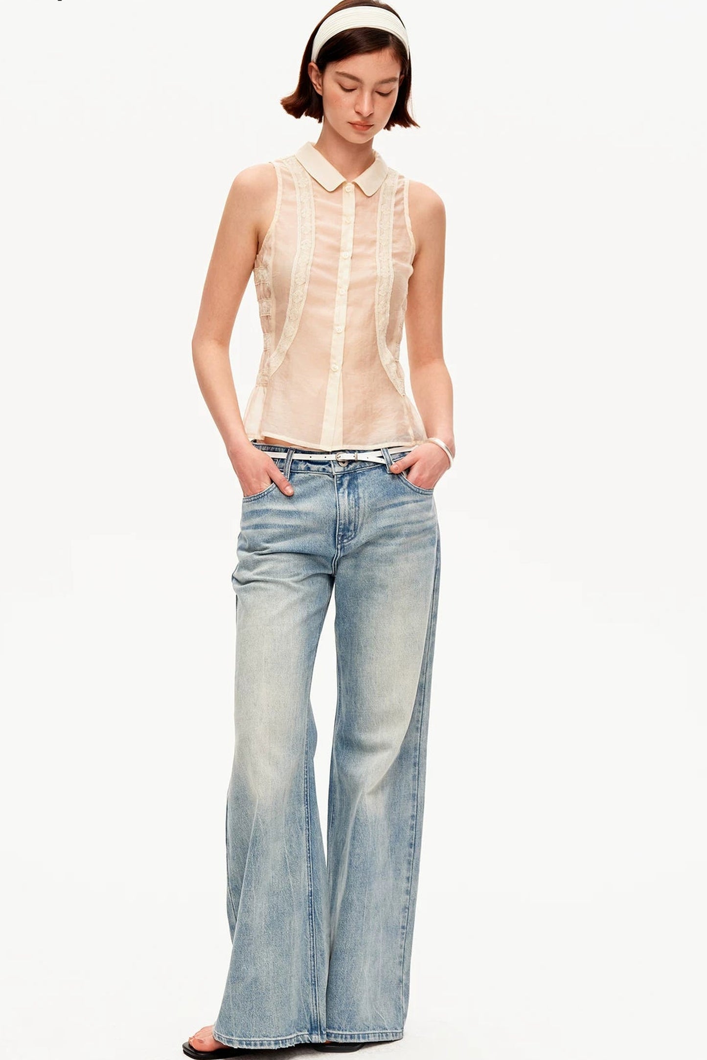 Beige Lace Polo Tencel Camisole