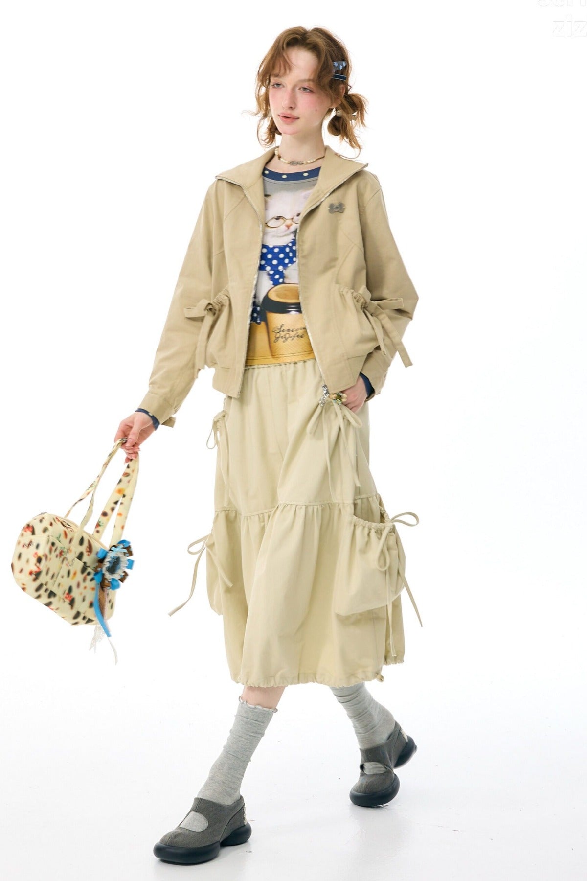 Khaki Lapel Work Jacket