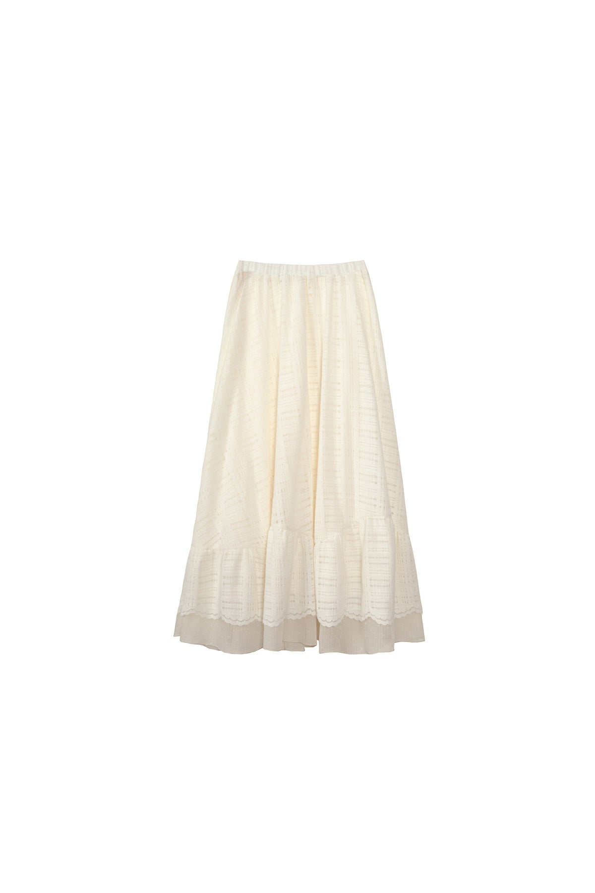 Plaid Lace Long Sleeve T-Shirt Skirt Set-Up