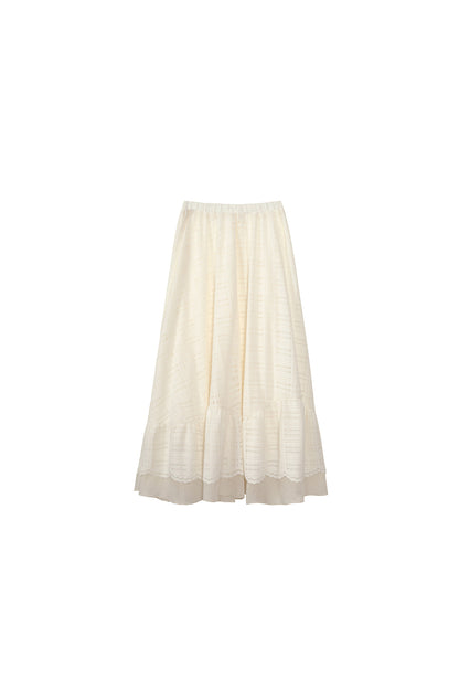 Plaid Lace Long Sleeve T-Shirt Skirt Set-Up