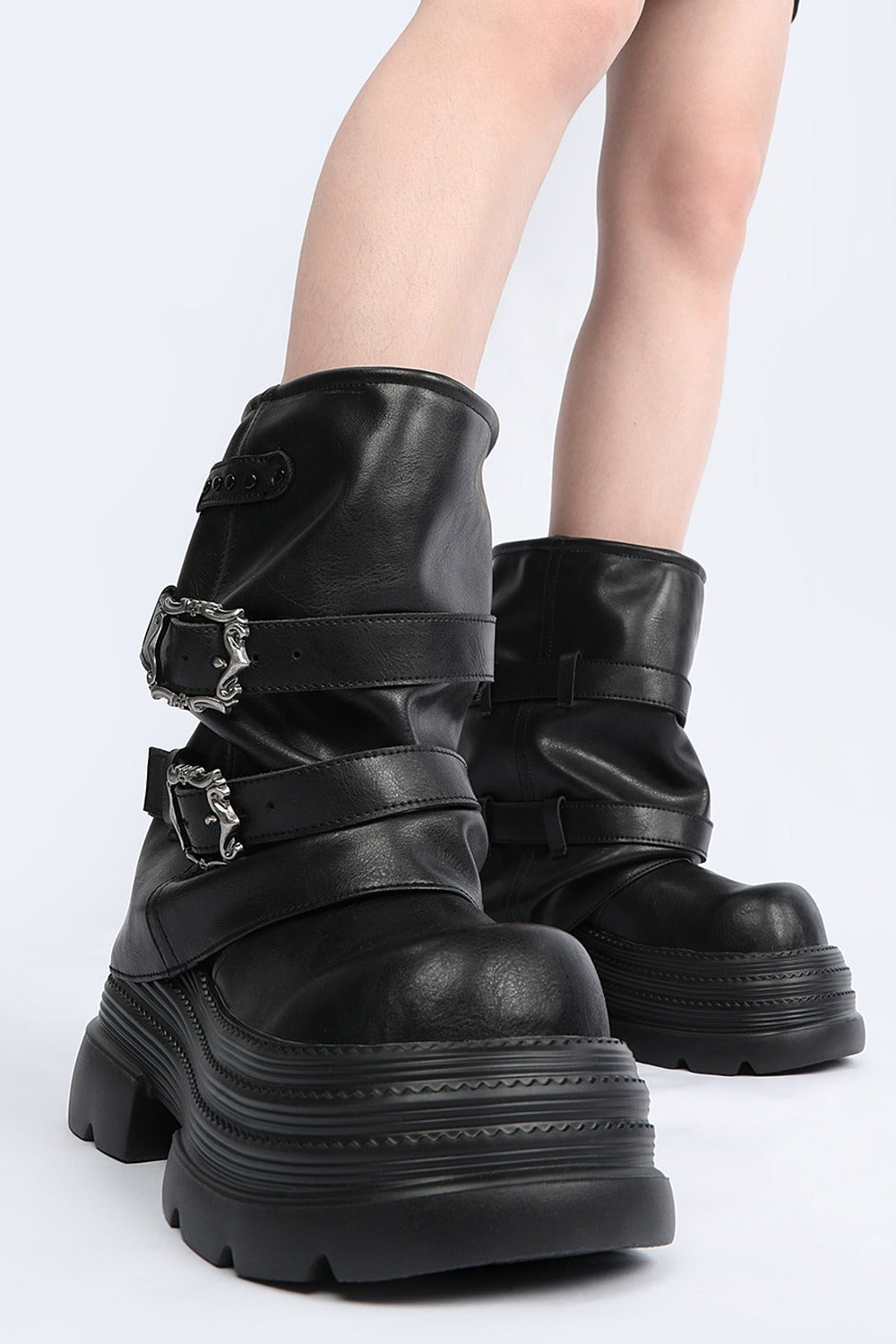 Y2K Stacked Mid-Calf Boots