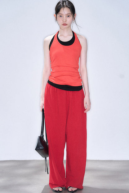 Linen Blend Air Wide-Leg Trousers