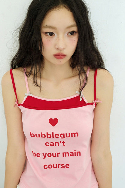 Text Cotton Knit Cami