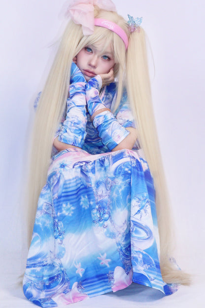 Y2K Mechanical Print Dress Set-Up