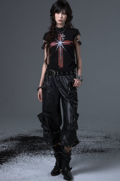 Street Punk Lantern Leather Pants