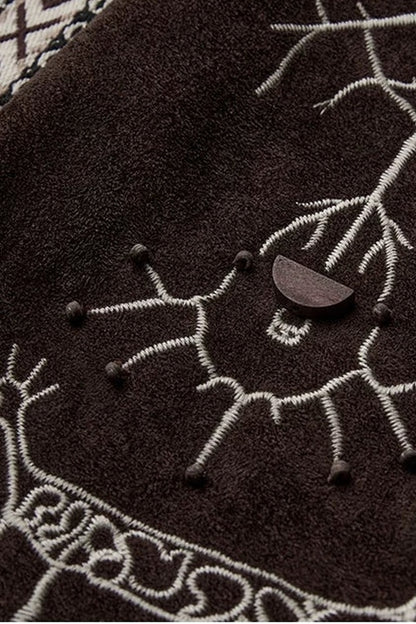 Embroidered Suede Panel Skirt