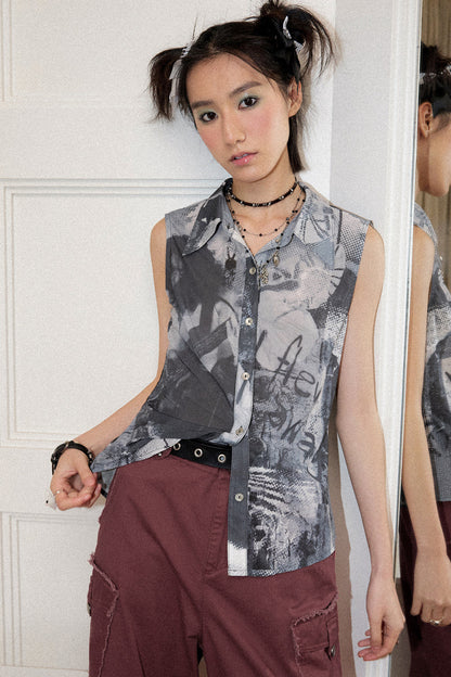 Vintage Portrait Print Top